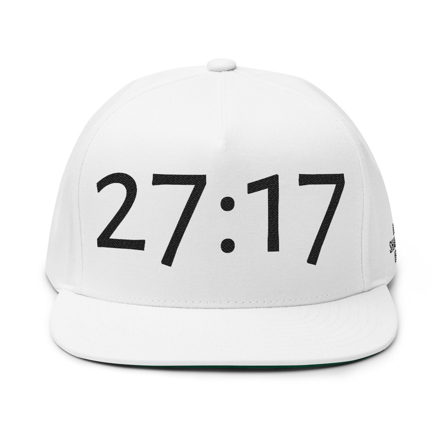 Proverbs 27:17 Embroidered Flat Bill Cap — "Iron Sharpens Iron" Snapback