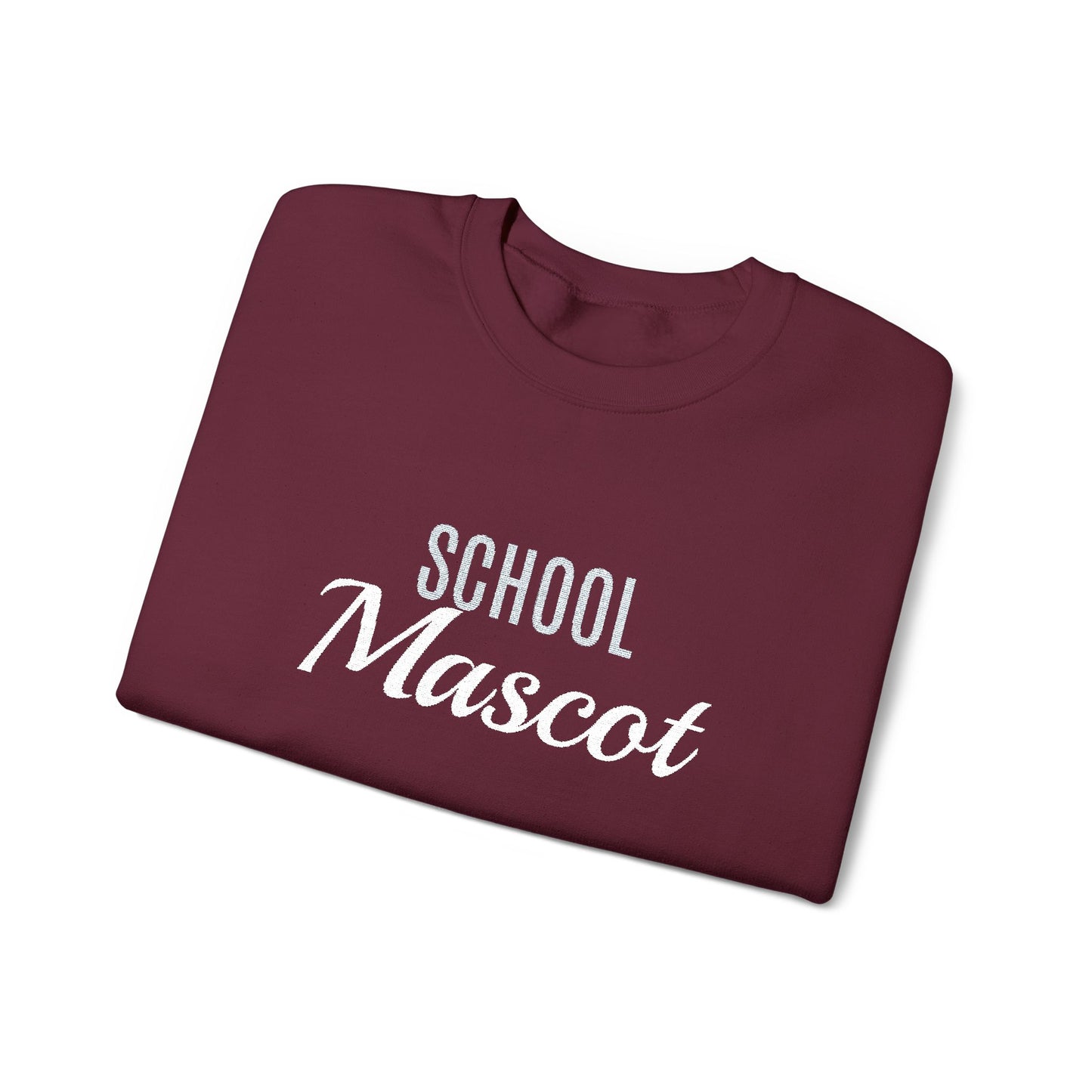 Custom Team Mascot Crewneck Sweatshirt — Embroidered School Spirit