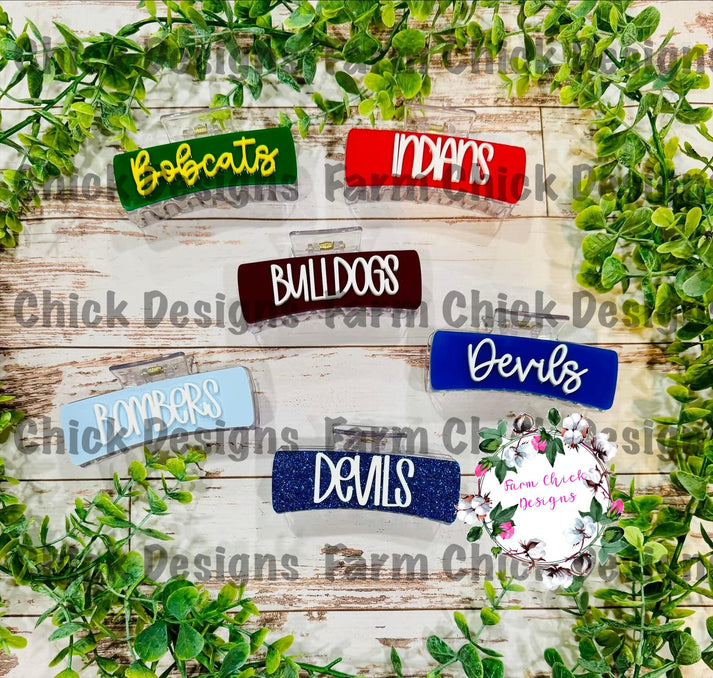 CUSTOM 4 INCH CLAW CLIP Farm Chick Designs