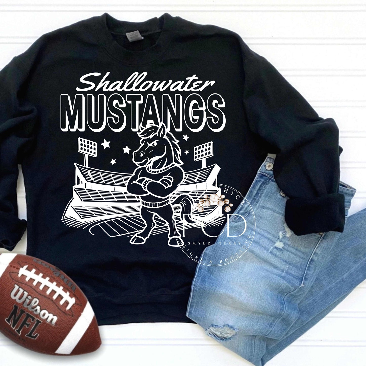 RETRO SHALLOWATER MUSTANGS SWEATSHIRT