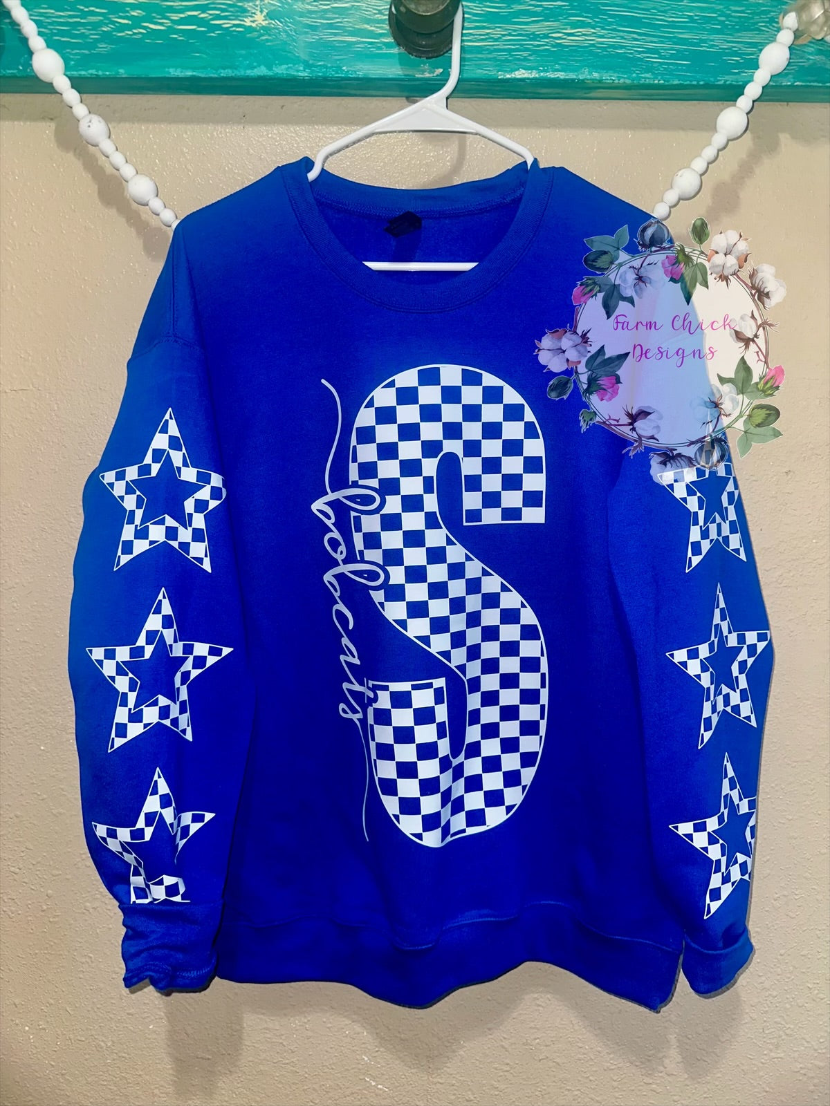 Checkered Star School Spirit Sweatshirt