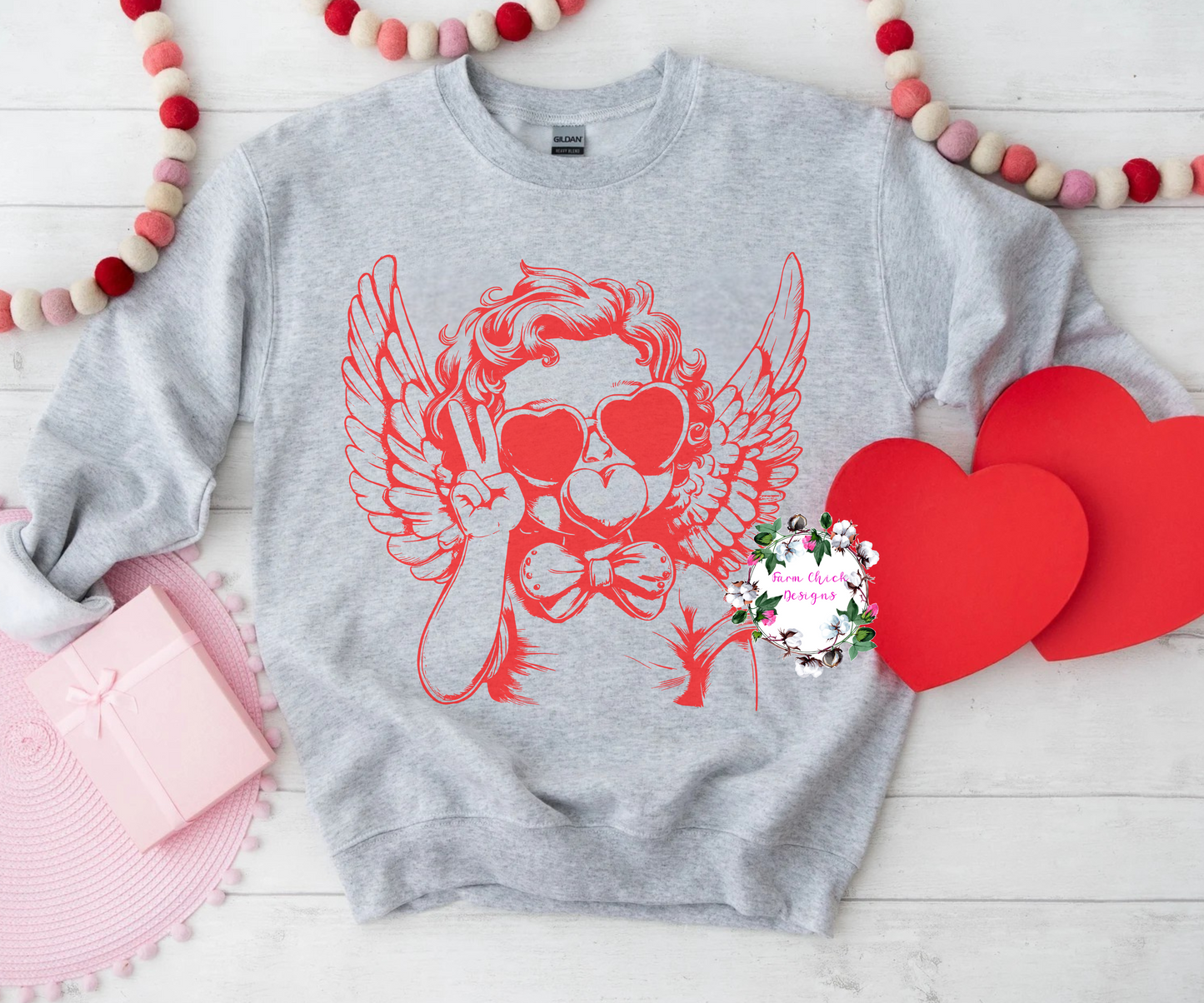 CUPID BLOWING BUBBLE SWEATSHIRT