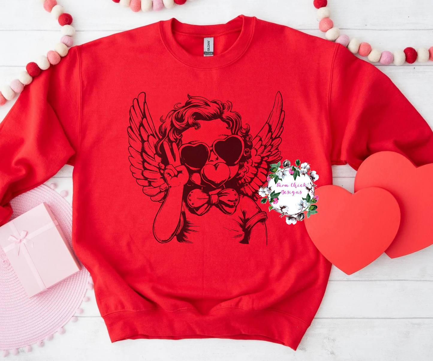 CUPID BLOWING BUBBLE SWEATSHIRT