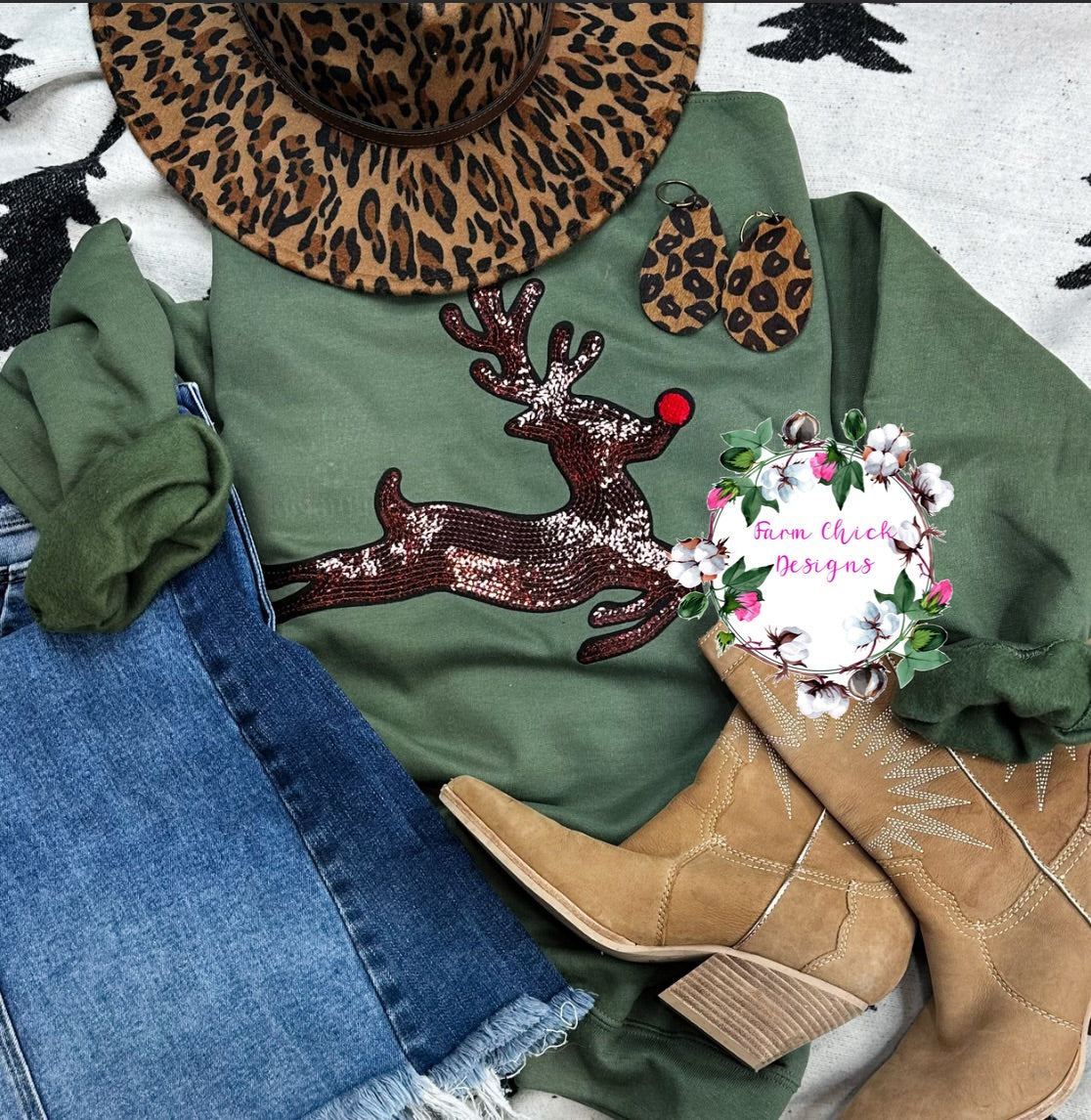 Sequin Reindeer Sweatshirt