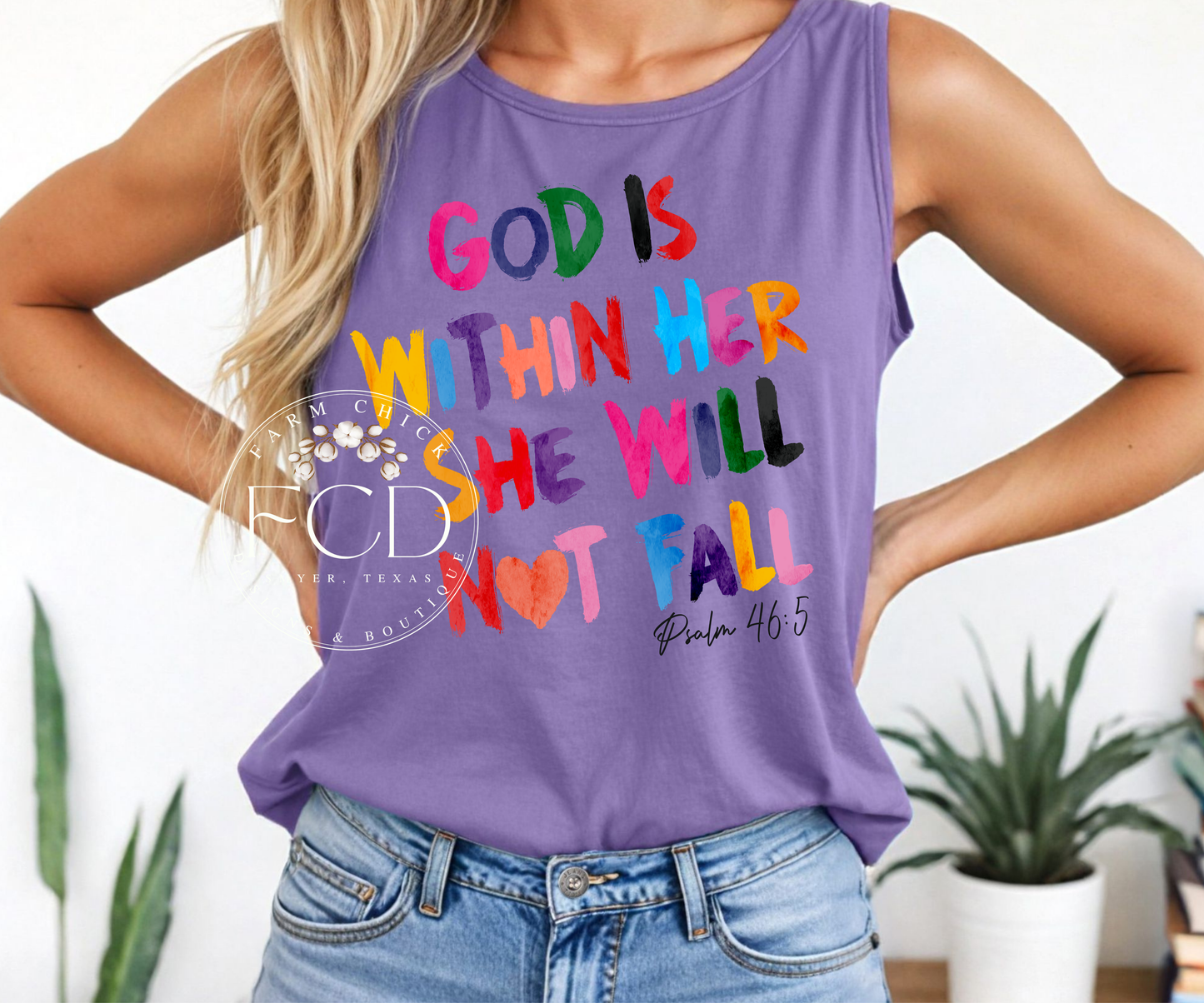 God Is Within Her She Will Not Fall Tank Top