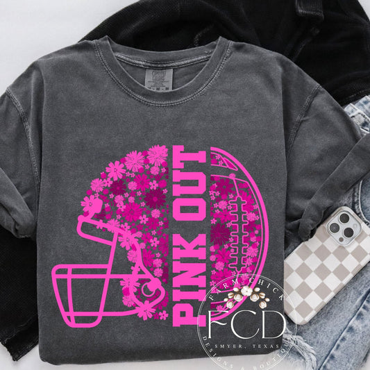 PINK OUT FLORAL FOOTBALL HELMET