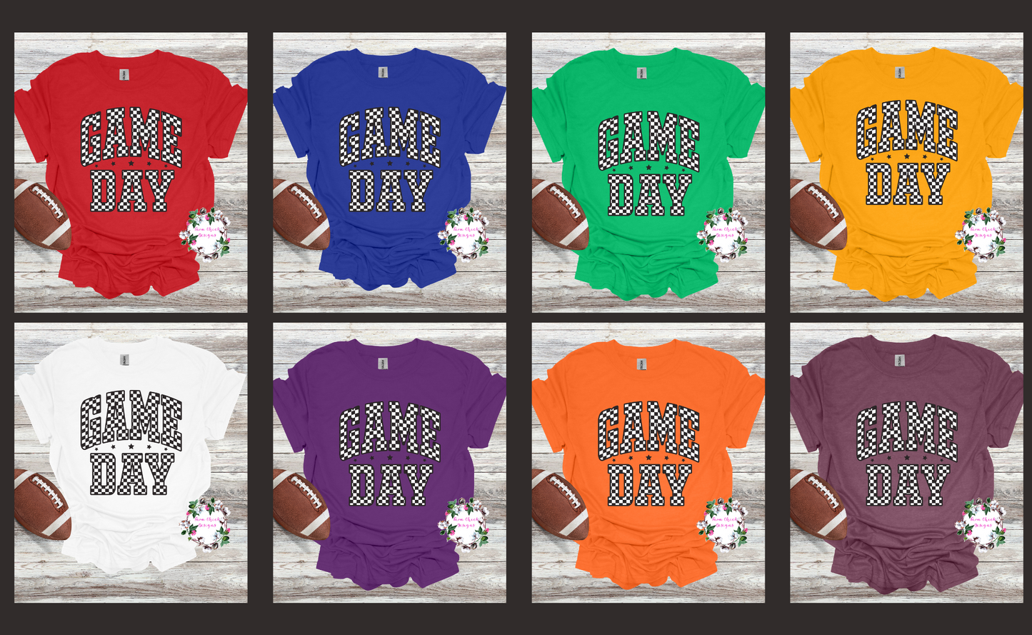 Checkerd Game Day Tee