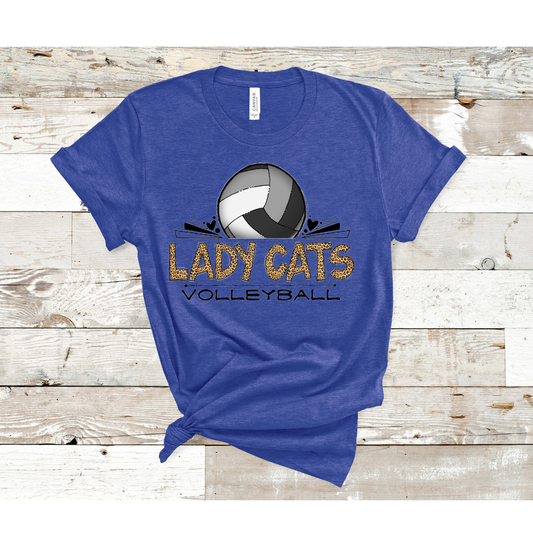 LADY CAT VOLLEYBALL TEE ROYAL BLUE