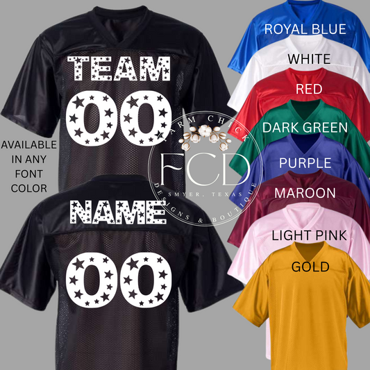CUSTOM STAR FONT FOOTBALL JERSEY