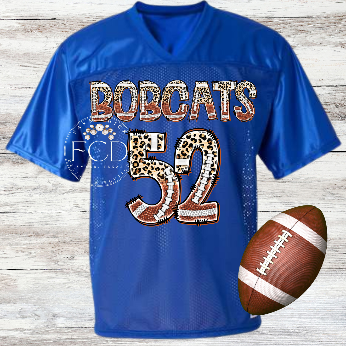 CUSTOM LEOPARD FONT FOOTBALL JERSEY