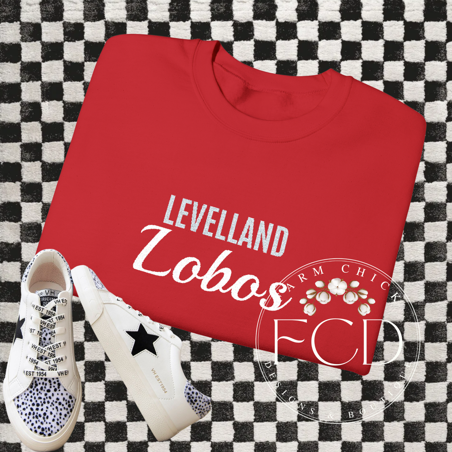 Custom Team Mascot Crewneck Sweatshirt — Embroidered School Spirit