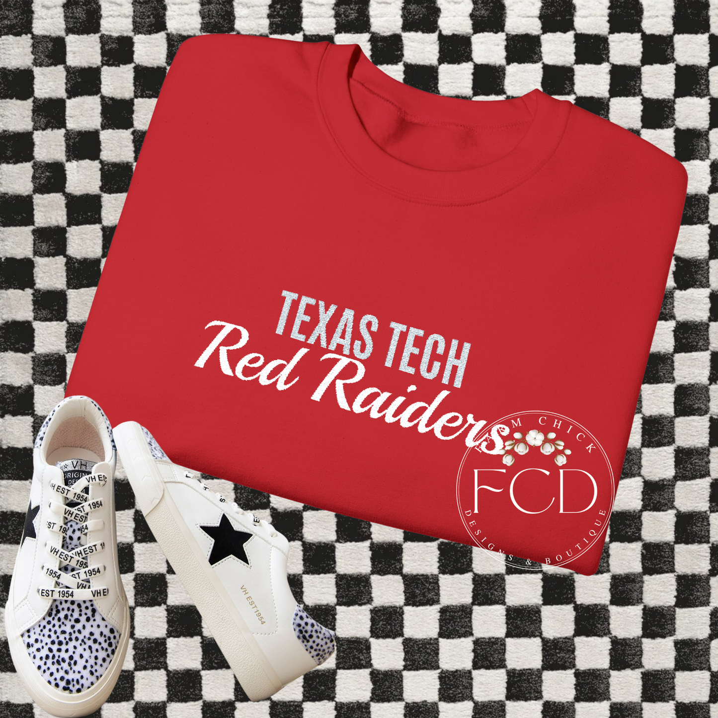 Custom Team Mascot Crewneck Sweatshirt — Embroidered School Spirit