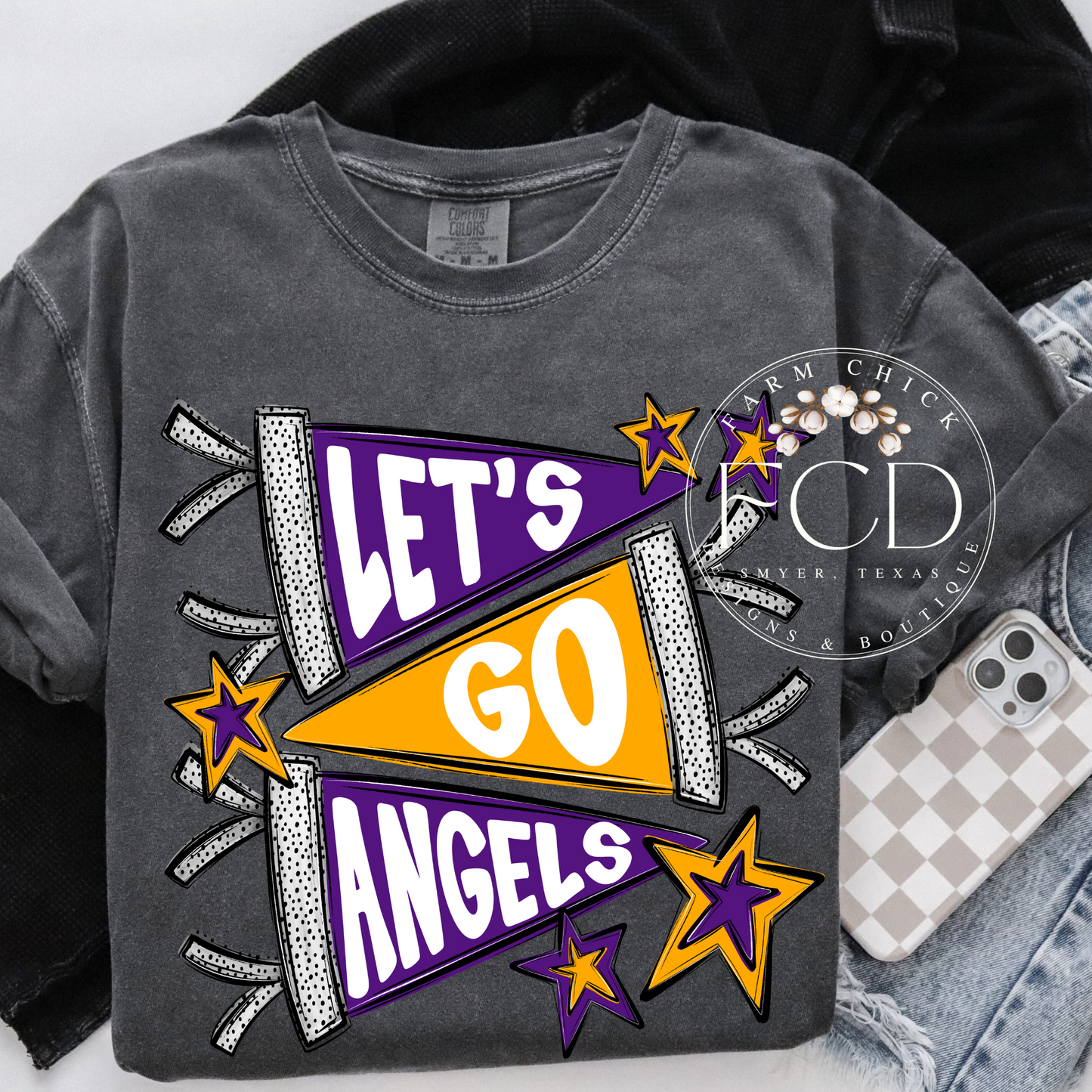 CUSTOM LET'S GO MASCOT ADULT AND YOUTH TEES