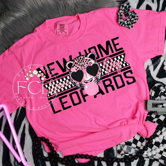 New Home Leopards Pink Bubble Tee