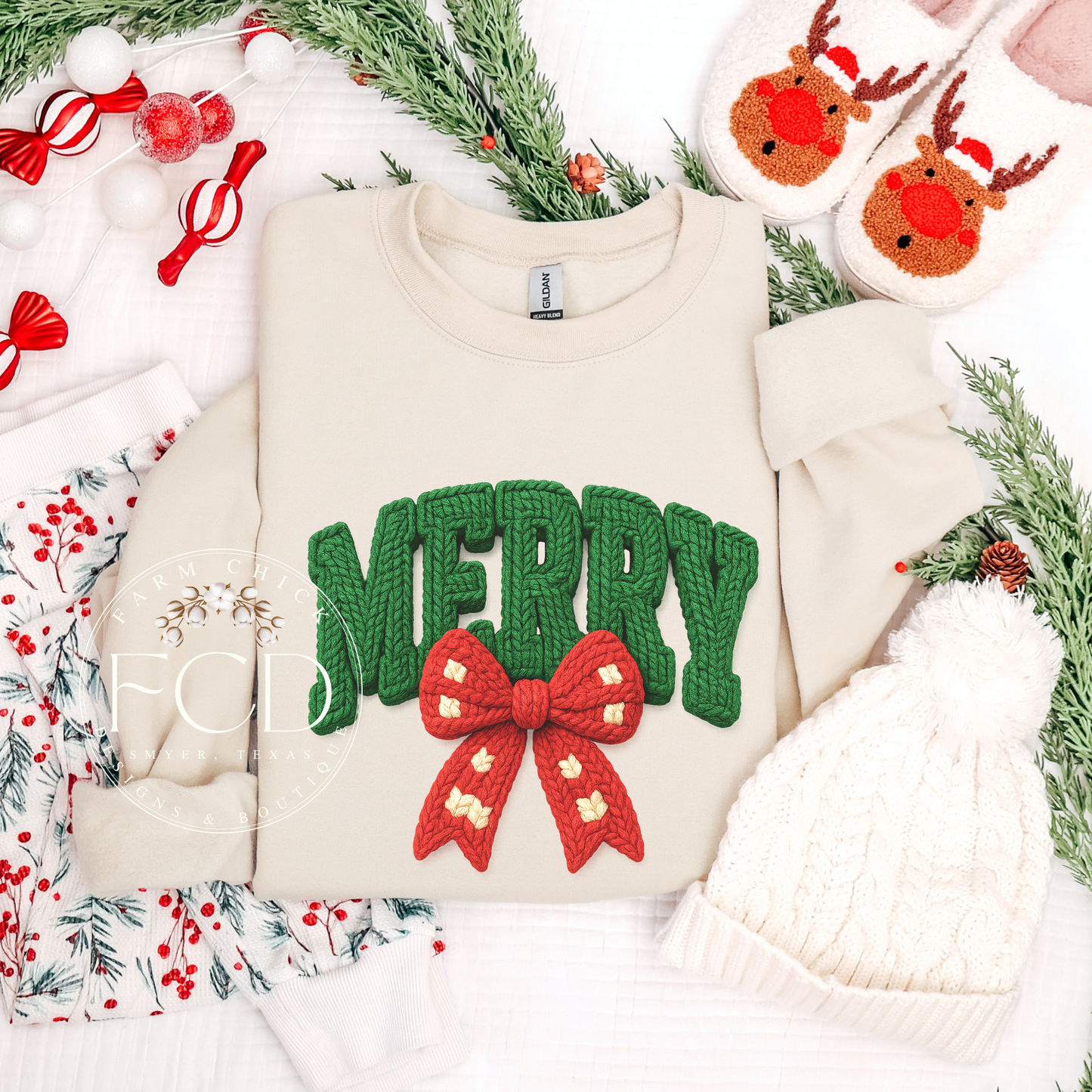 ALL MERRY FAUX YARN TOP