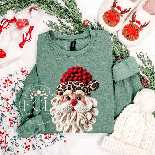 TIS THE SEASON FAUX YARN SANTA TEE OR SWEATSHIRT