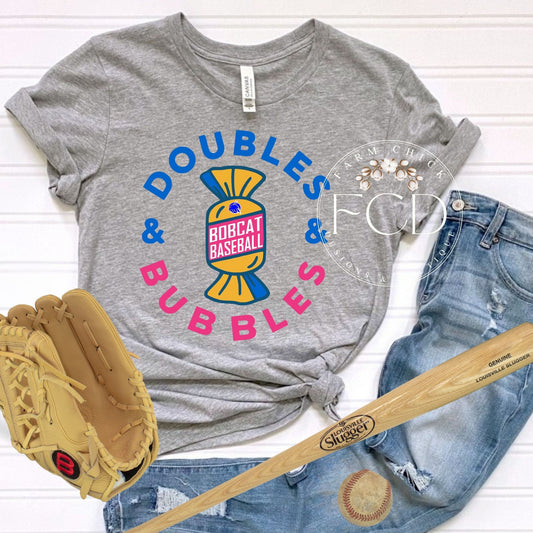CUSTOM DOUBLES AND BUBBLES BASEBALL OR SOFTBALL