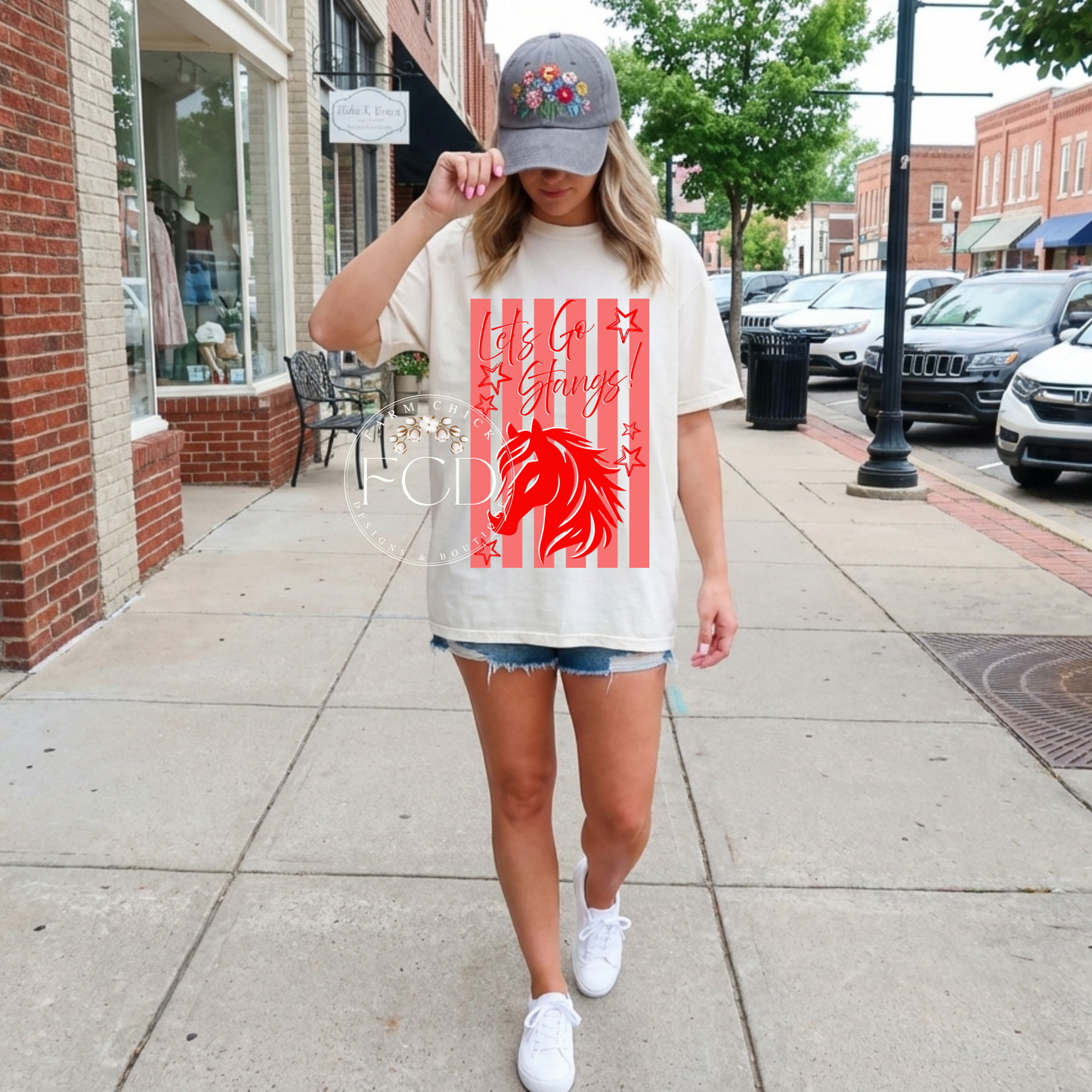 Custom School Spirit Striped Tee