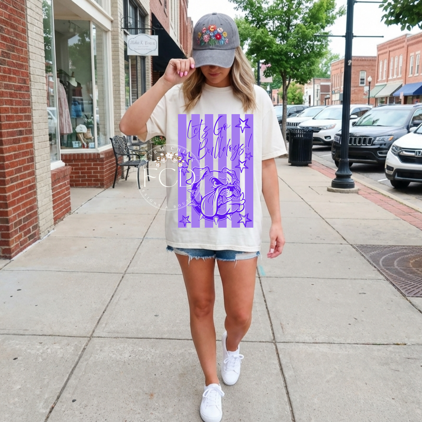 Custom School Spirit Striped Tee