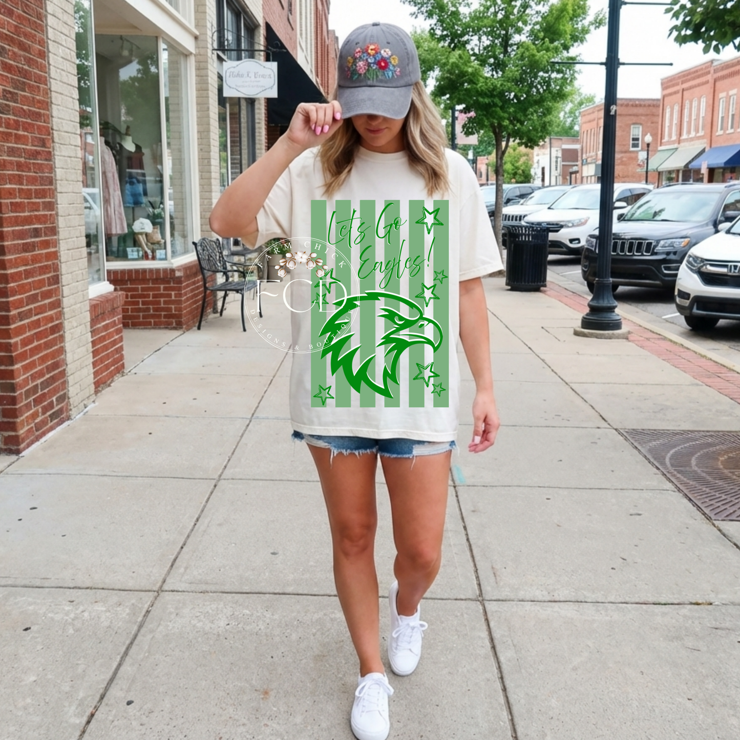 Custom School Spirit Striped Tee