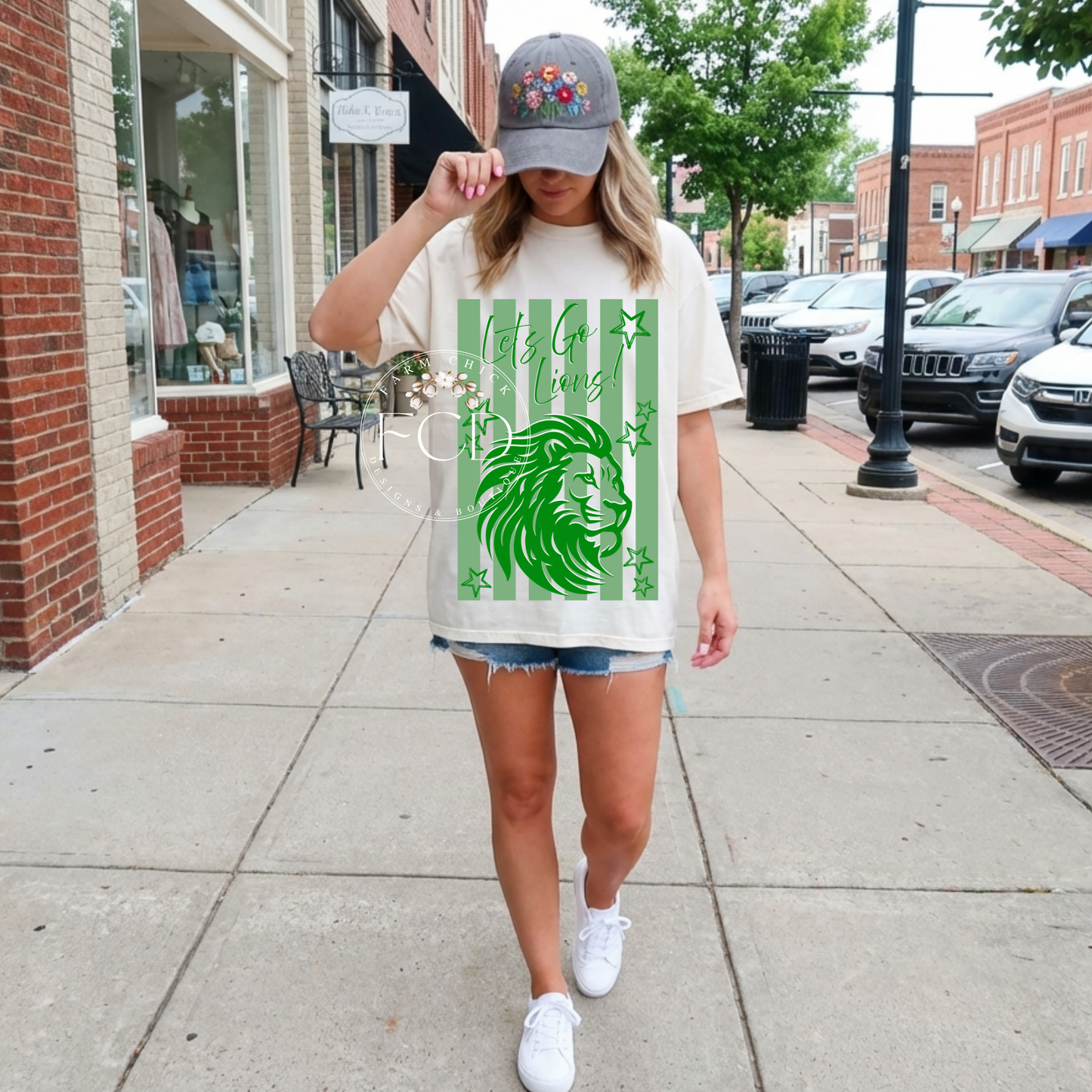 Custom School Spirit Striped Tee