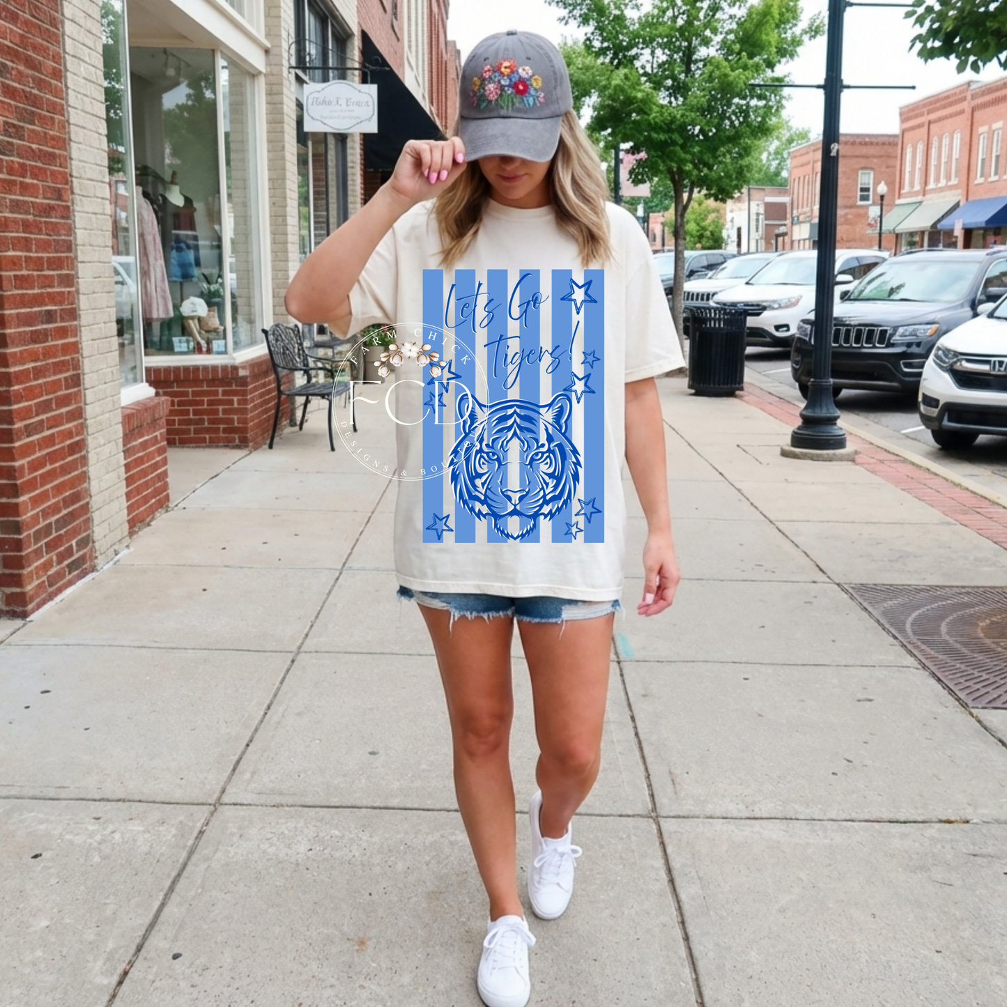 Custom School Spirit Striped Tee