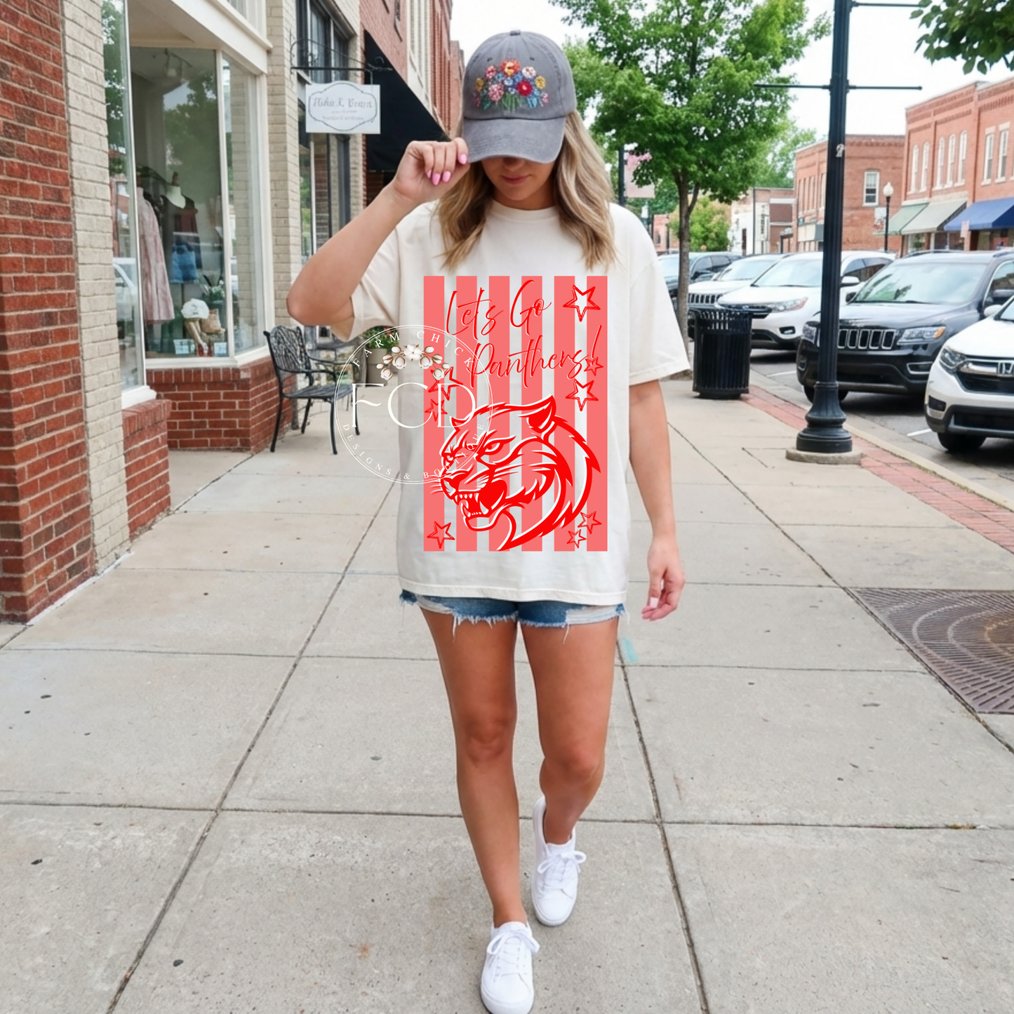 Custom School Spirit Striped Tee