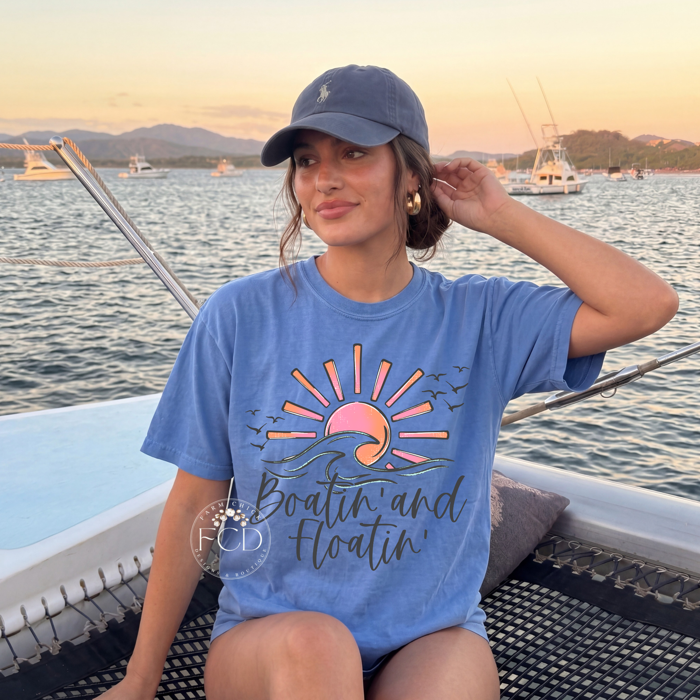 Boatin' and Floatin' Comfort Colors Tee