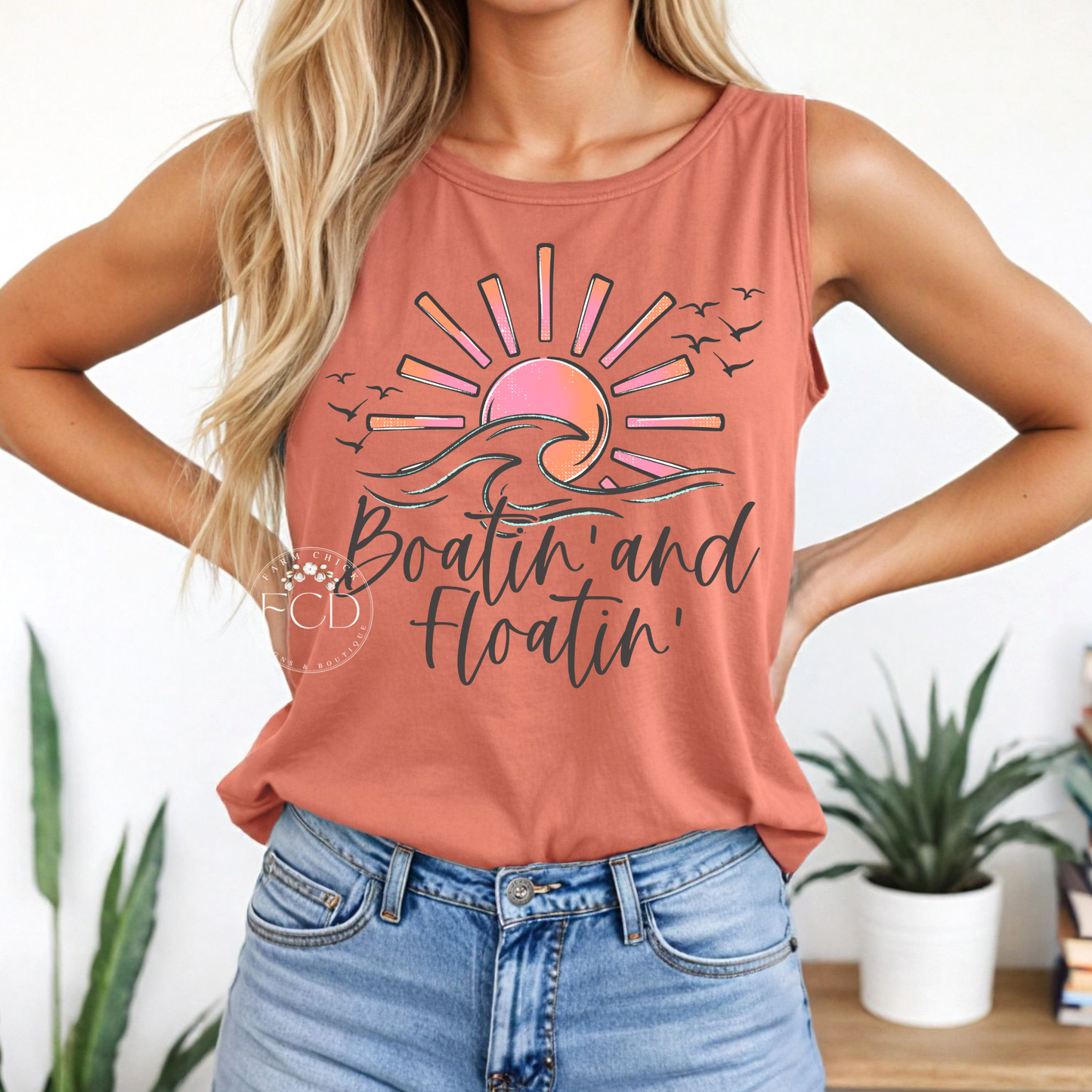 Boatin' and Floatin' Comfort Colors Tank