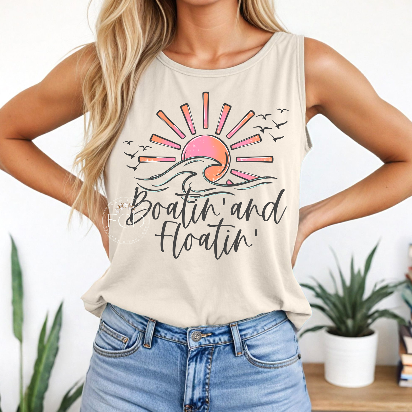 Boatin' and Floatin' Comfort Colors Tank