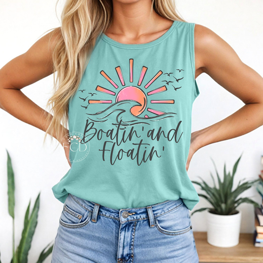 Boatin' and Floatin' Comfort Colors Tank