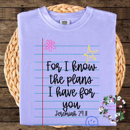 For I know the plans I have for you