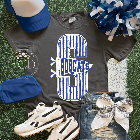 Smyer Bobcats Striped Pennant School Spirit