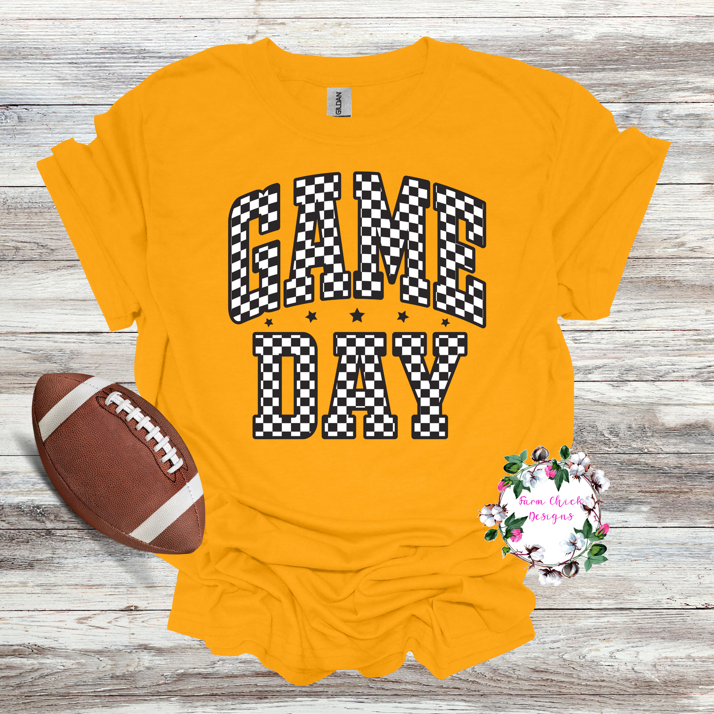 Checkerd Game Day Tee