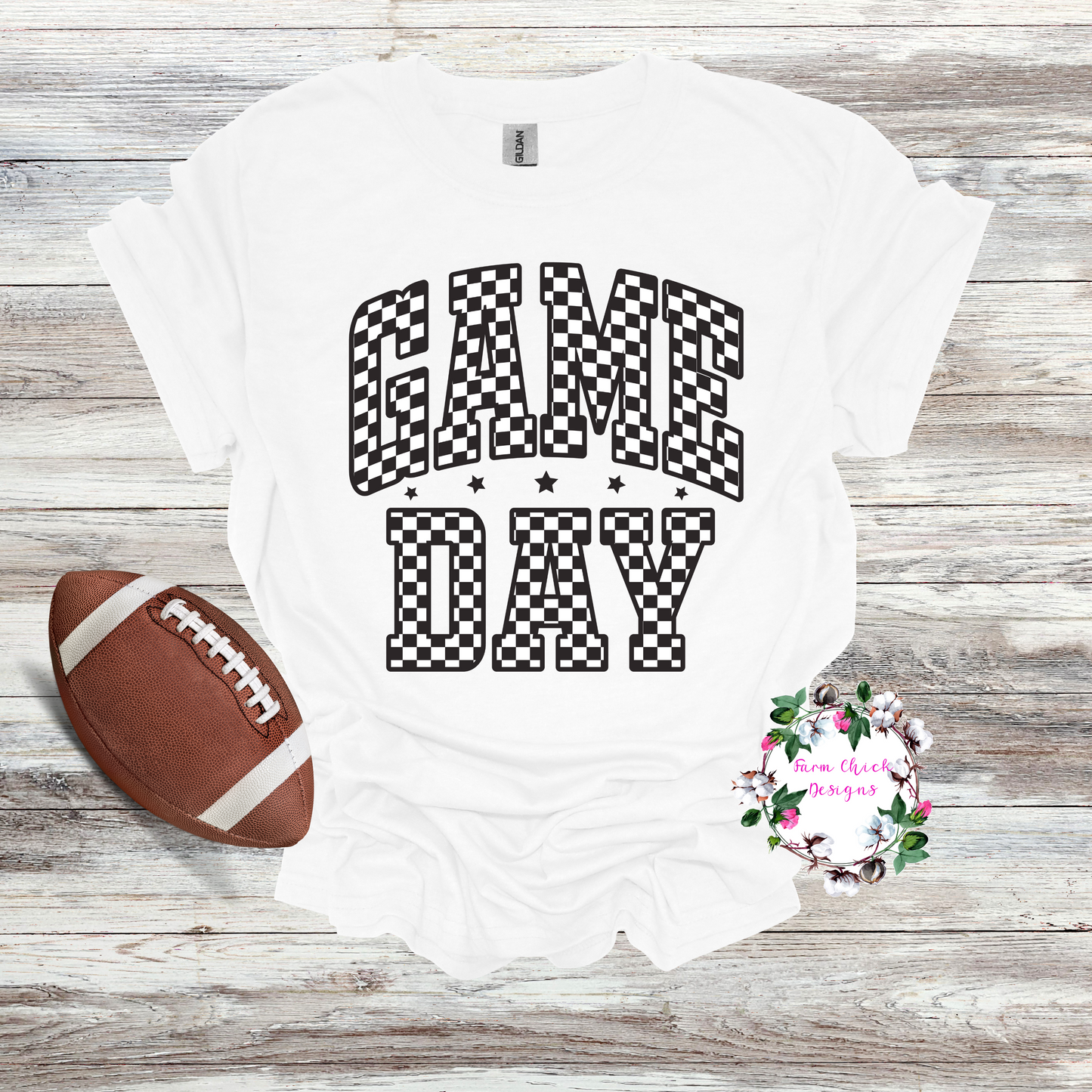 Checkerd Game Day Tee