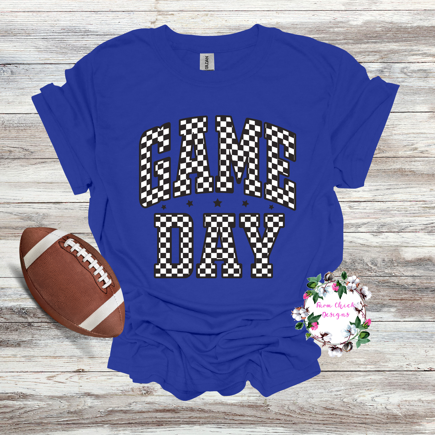 Checkerd Game Day Tee