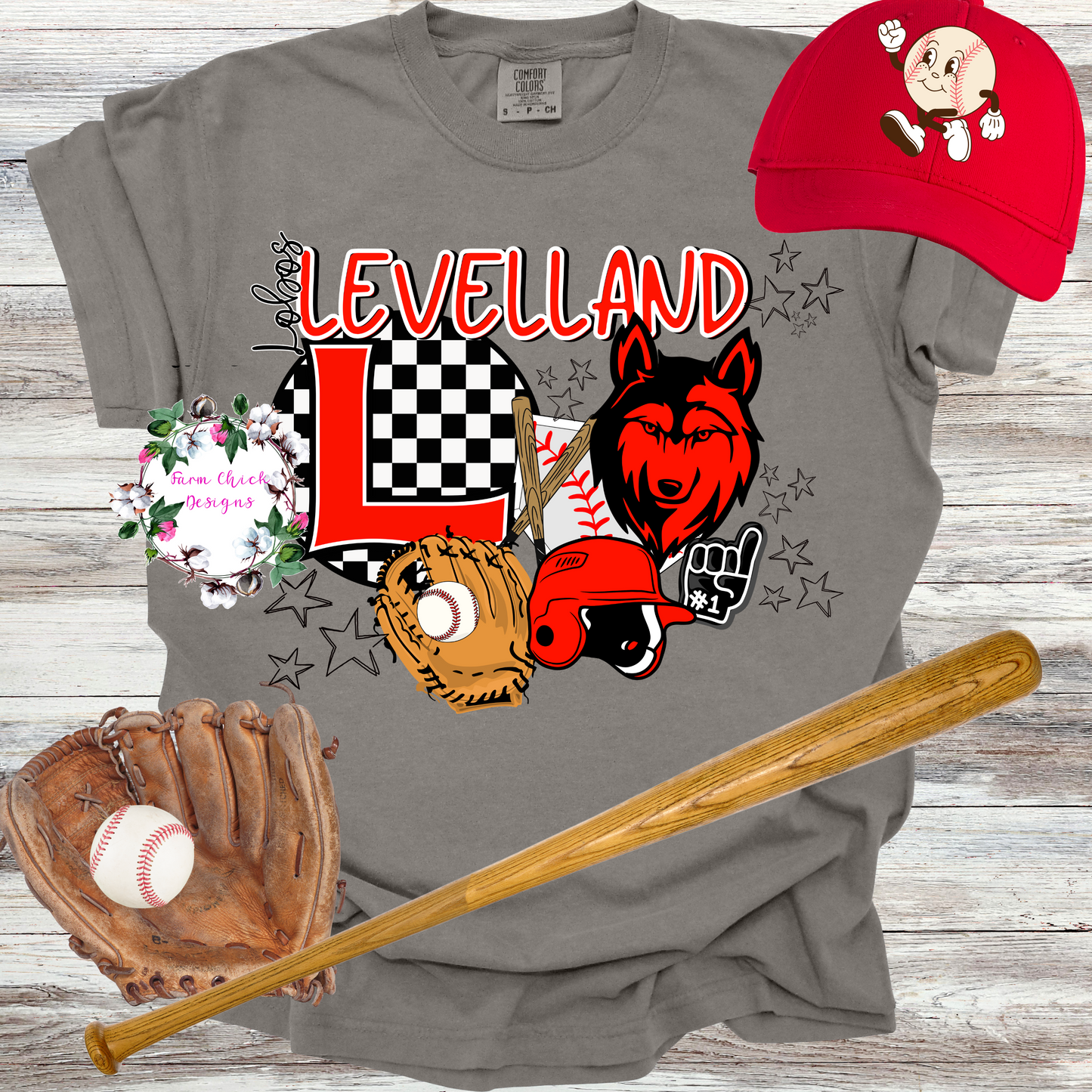 Levelland Lobos Baseball Collage Tee