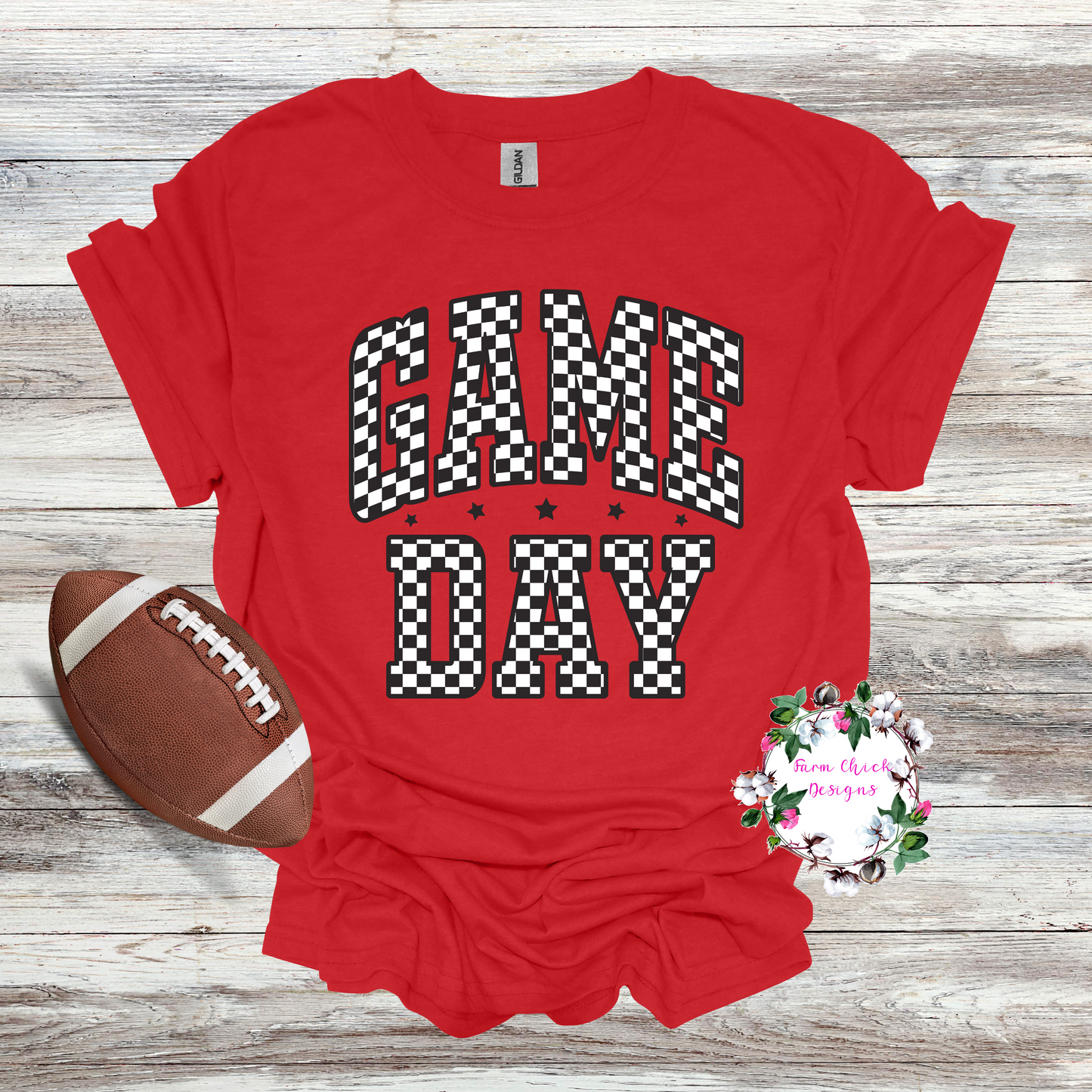 Checkerd Game Day Tee