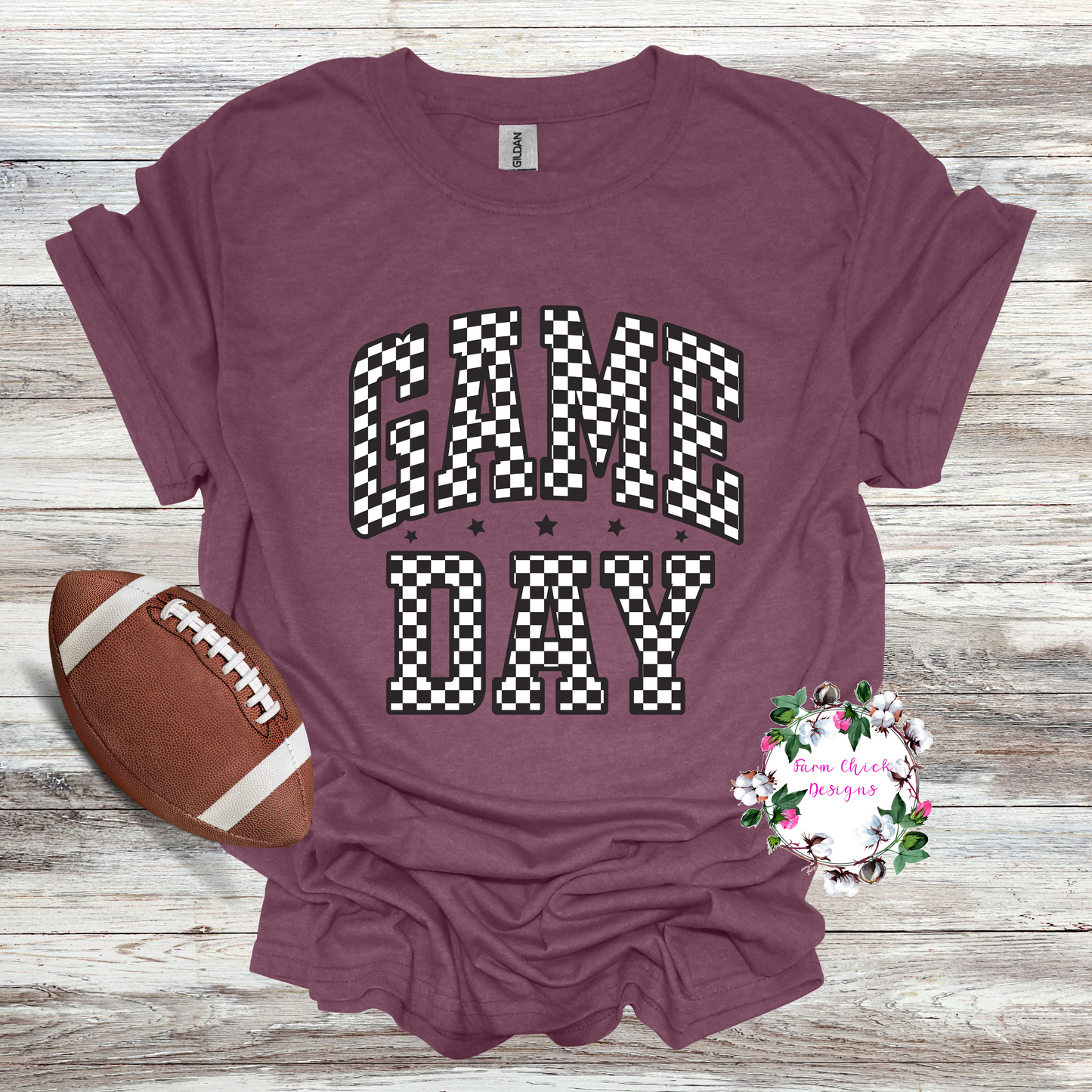 Checkerd Game Day Tee