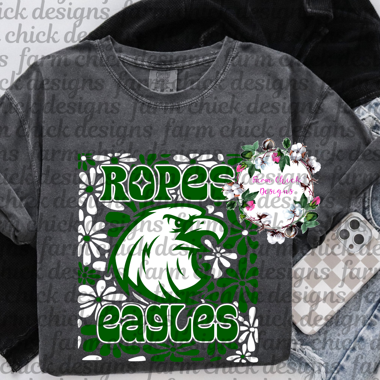 ROPES EAGLES FLORAL