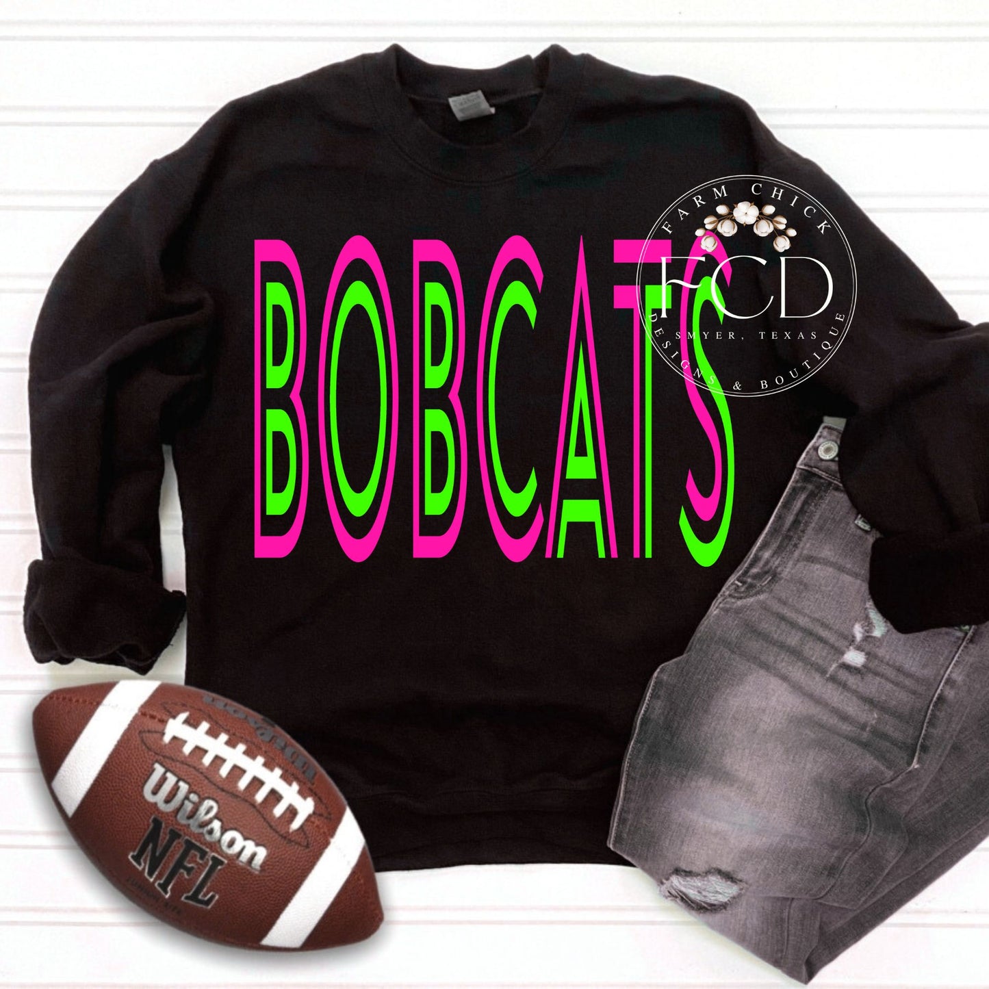 Bobcats Neon Blackout Tee or Sweatshirt
