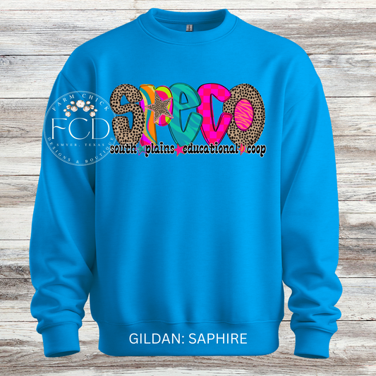 Bright and Funky SPECO crewneck sweatshirt
