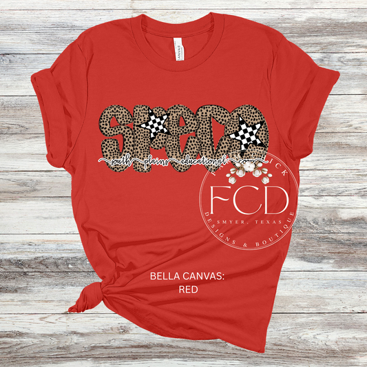 LEOPARD AND CHECK SPECO BELLA CANVAS TEE