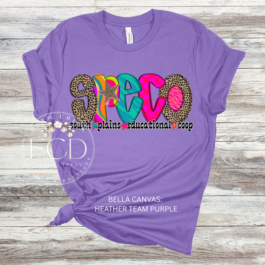BRIGHT AND FUNKY SPECO BELLA CANVAS TEE