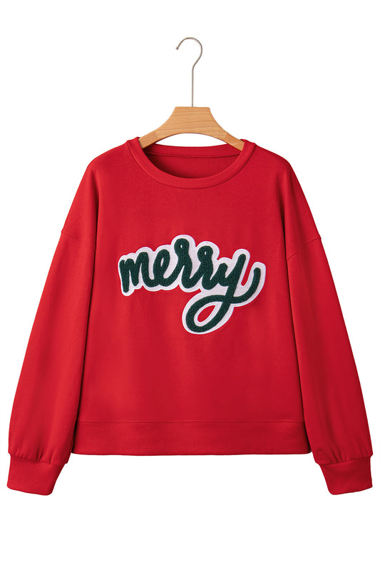Red Merry Graphic Sweatshirt